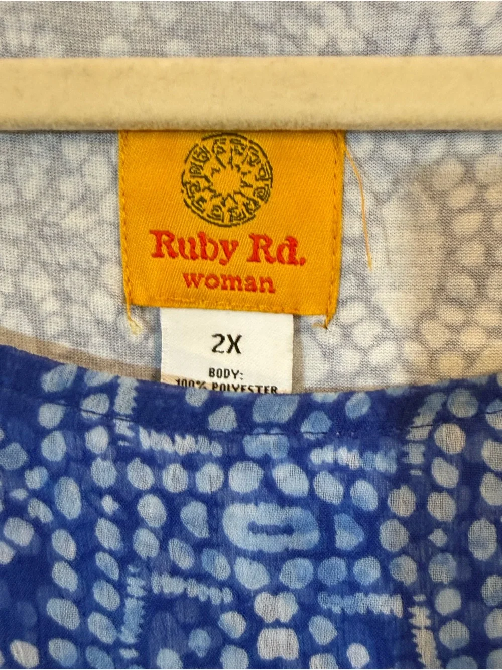 Ruby Rd. Royal Blue Geometric Scoop Neck Tunic - Picture 2 of 6